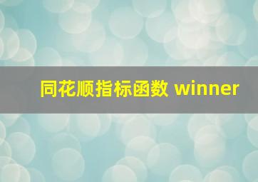 同花顺指标函数 winner